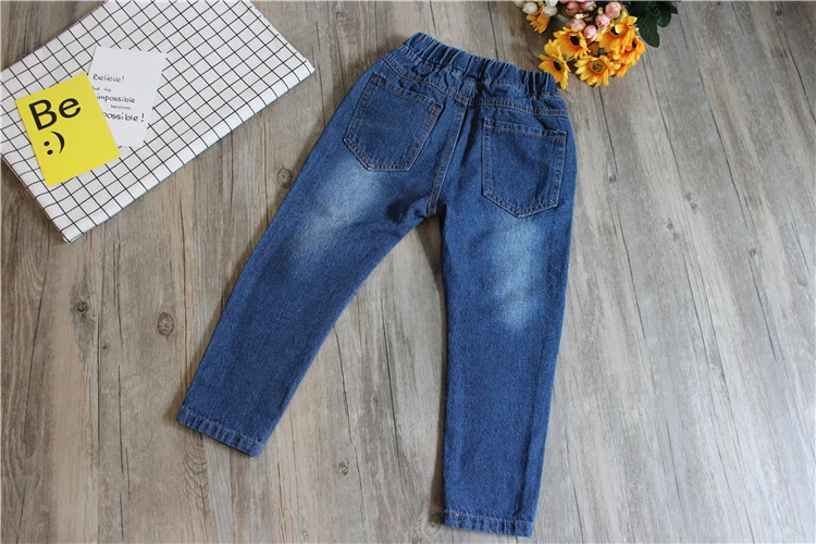Hao Baby 2022 New Korean Version Of Children Little Girl Jeans Kid Girl Loose Casual Foreign Style Trousers Jeans