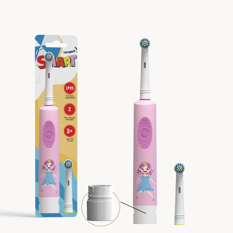 Oral IPX5 Waterproof B Cartoon Design Non Rechargeable Kids Rotary Electric Toothbrush Whiten Toothbrush