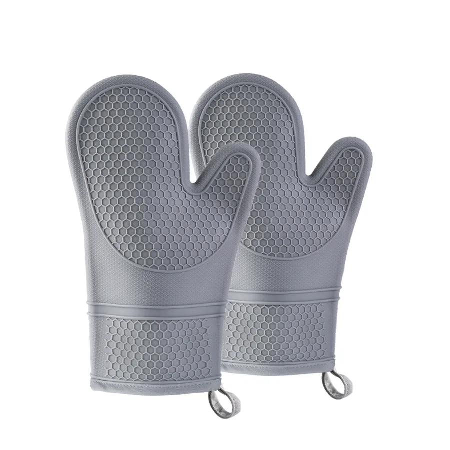 Heat Resistant Silicone Baking Glove Non Slip Oven Baking BBQ Gloves Waterproof Kitchen Silicone Oven Mitt