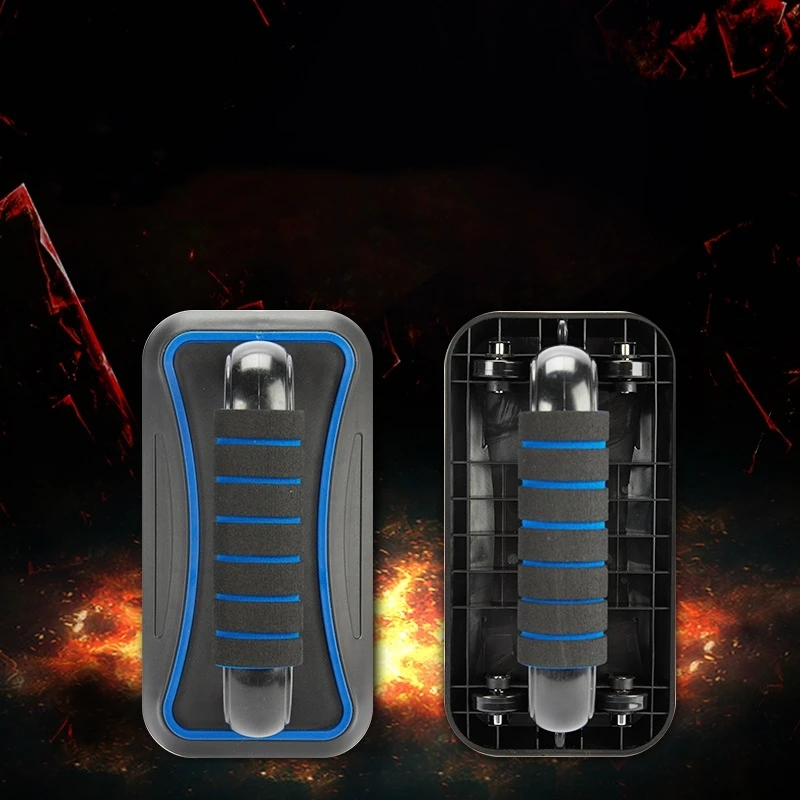 Spot Goods Fitness Exercise Equipment Trainer Handle Rotating Grips Stand Set 2 In 1 Ab Four-wheel Push Up Bars Stands