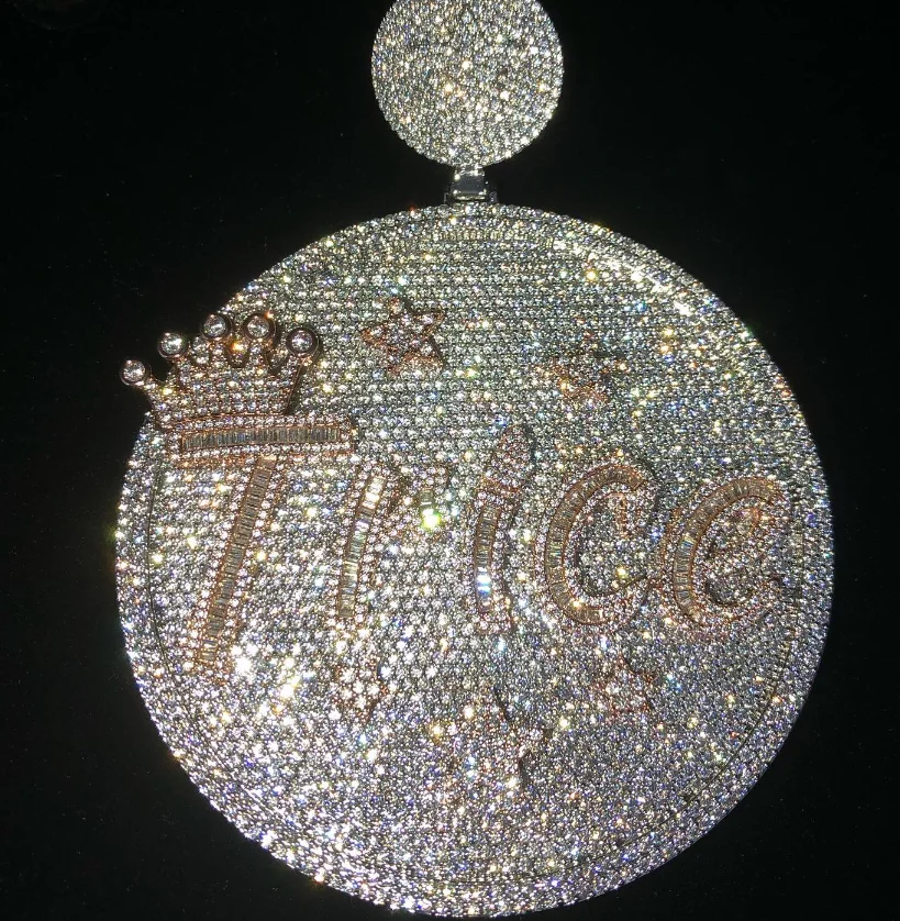 Luxury Custom Necklace Letter Name Pendant Sterling Silver 925 Vvs Moissanite Hip Hop Jewelry Iced Out Diamond Pendant