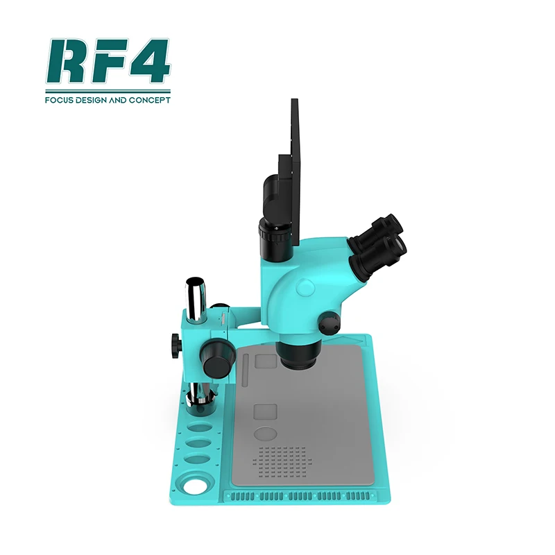 RF6565TVD2 6.5-65x Pillar Stand Zoom Trinocular Stereo Microscope Inspection PCB Repair Microscopio with 10inch Monitor YS010W