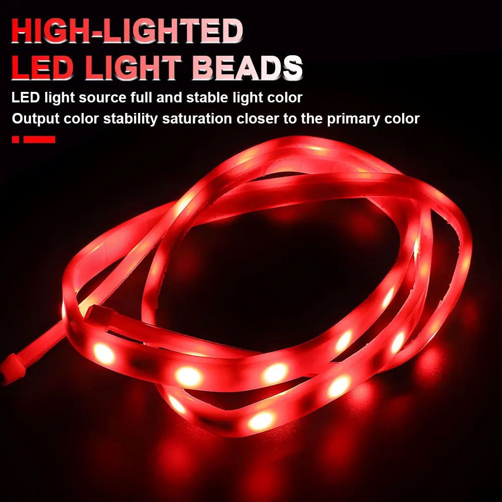 Qidewin led truck lamp 30/45/60cm 12V Soft Article Lamp LED Strip Lights DRL Atmosphere Light waterproof