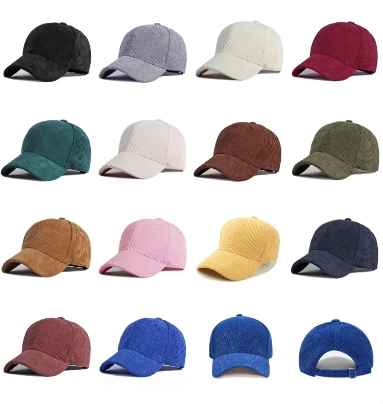 LRT Wholesale High Quality Fashion Mens Sports Baseball Cap Hats Custom Embroidery Logo Blank Corduroy Trucker Hats For Unisex