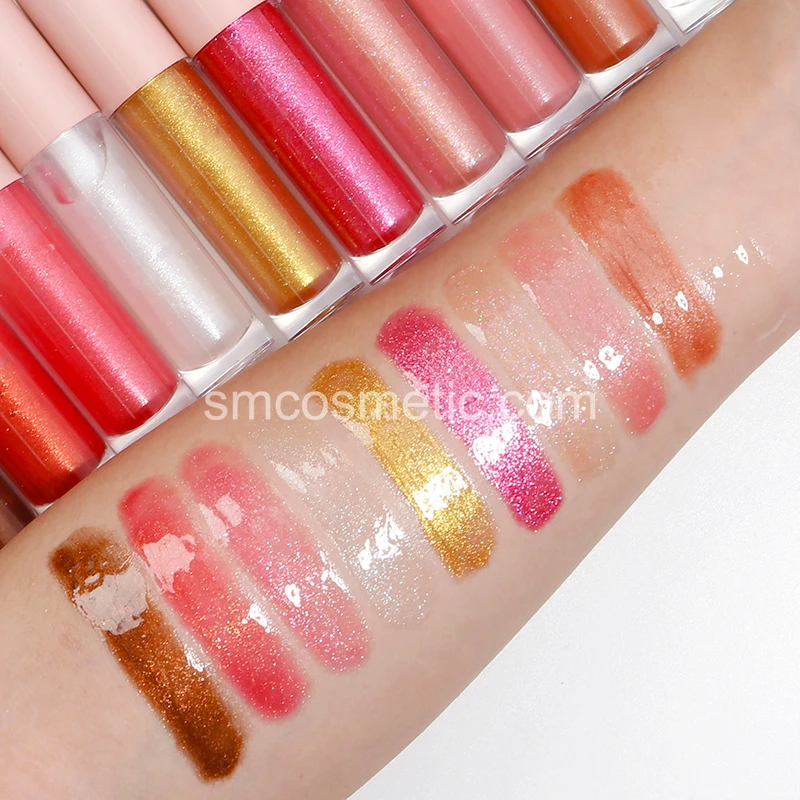 W Dark Brown Lip Gloss Vendors  Clear customized lip gloss boxes packaging lip gloss with big brush vegan cruelty free