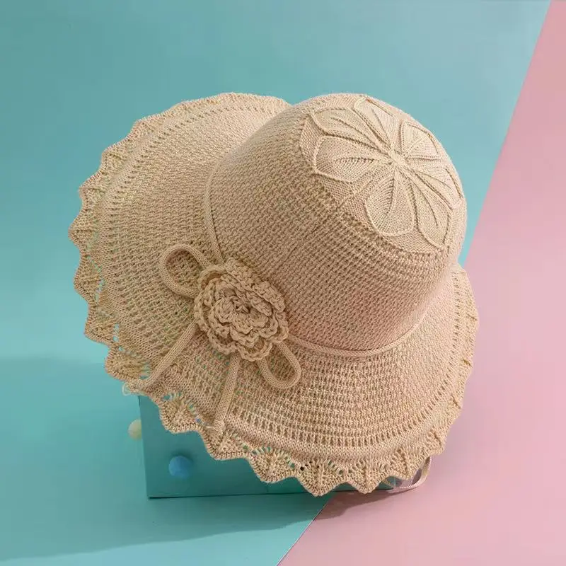2024 Summer Wide Brim Beach Fedora Paper Crochet Straw Hats Good Quality Cheap Price Embroidery Knitted Sports Outdoor Travel