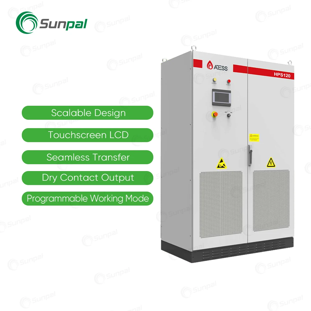 Atess Hps Smart Inverter 120Kw Hybrid Pv Storage Inverter With Battery For Industrial