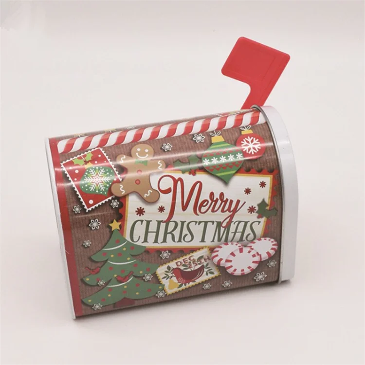 christmas tin can container cookies xmas metal letter box shape santa christmas tin cans