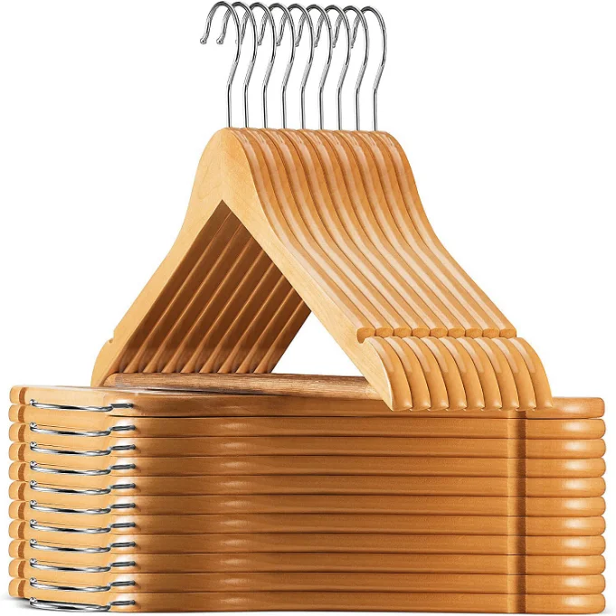 19 Years Hangers Manufacturer Free Samples Low MOQ Natural Bulk 100 Pack Wooden Hanger of Wood