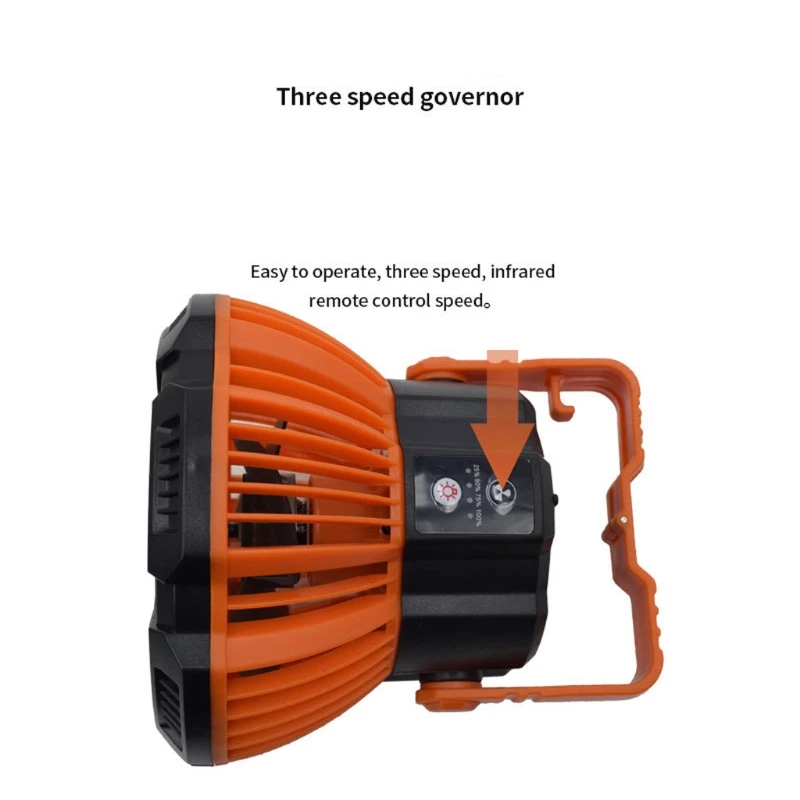 5200mAh Multifunctional outdoor camping products Remote control light fan  18650 Portable ceiling fans 430g  Camping light fan