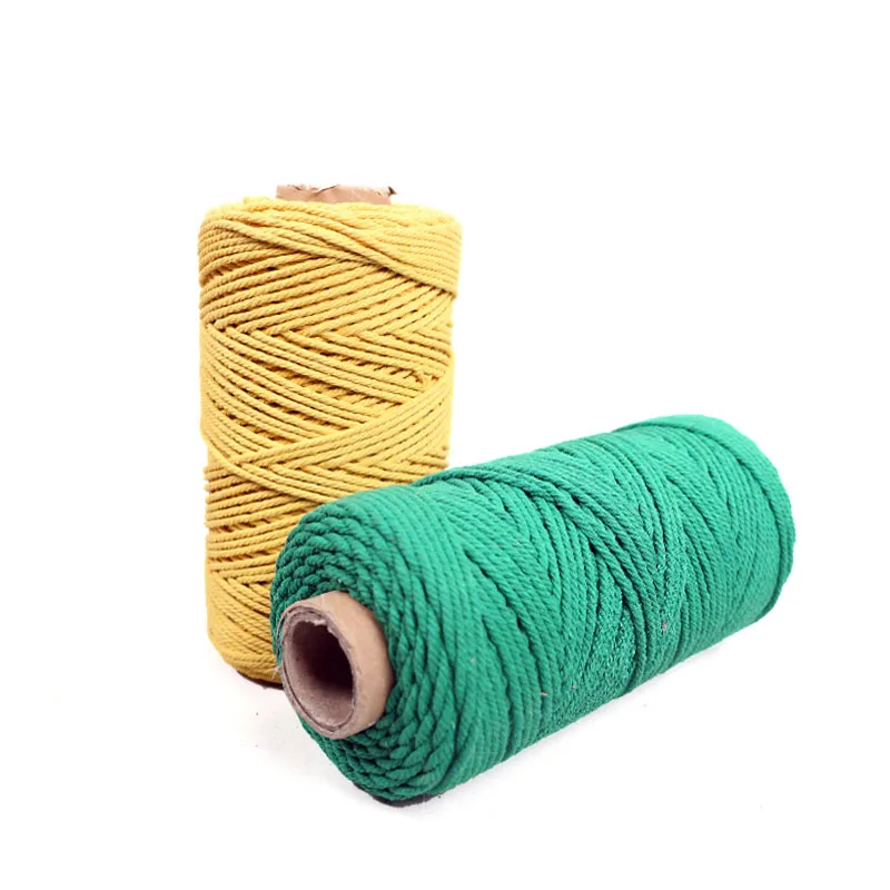 
Macrame cord storage 3mm cotton rope basket with cover 