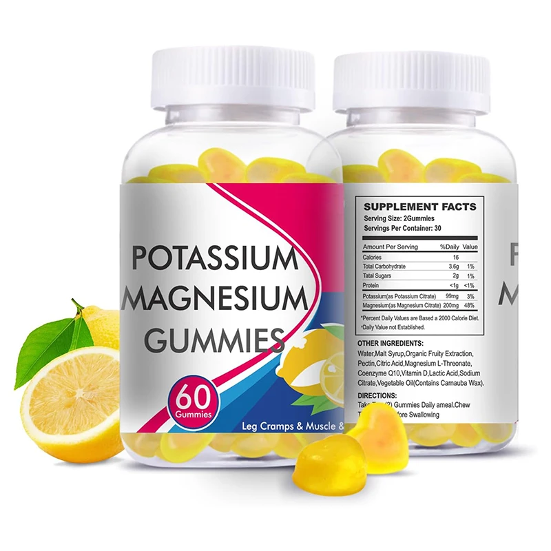 Private Label Boost Electrolyte Balance Supplement Supports Blood Circulation Organic Oem Gummies Potassium Magnesium Gummy