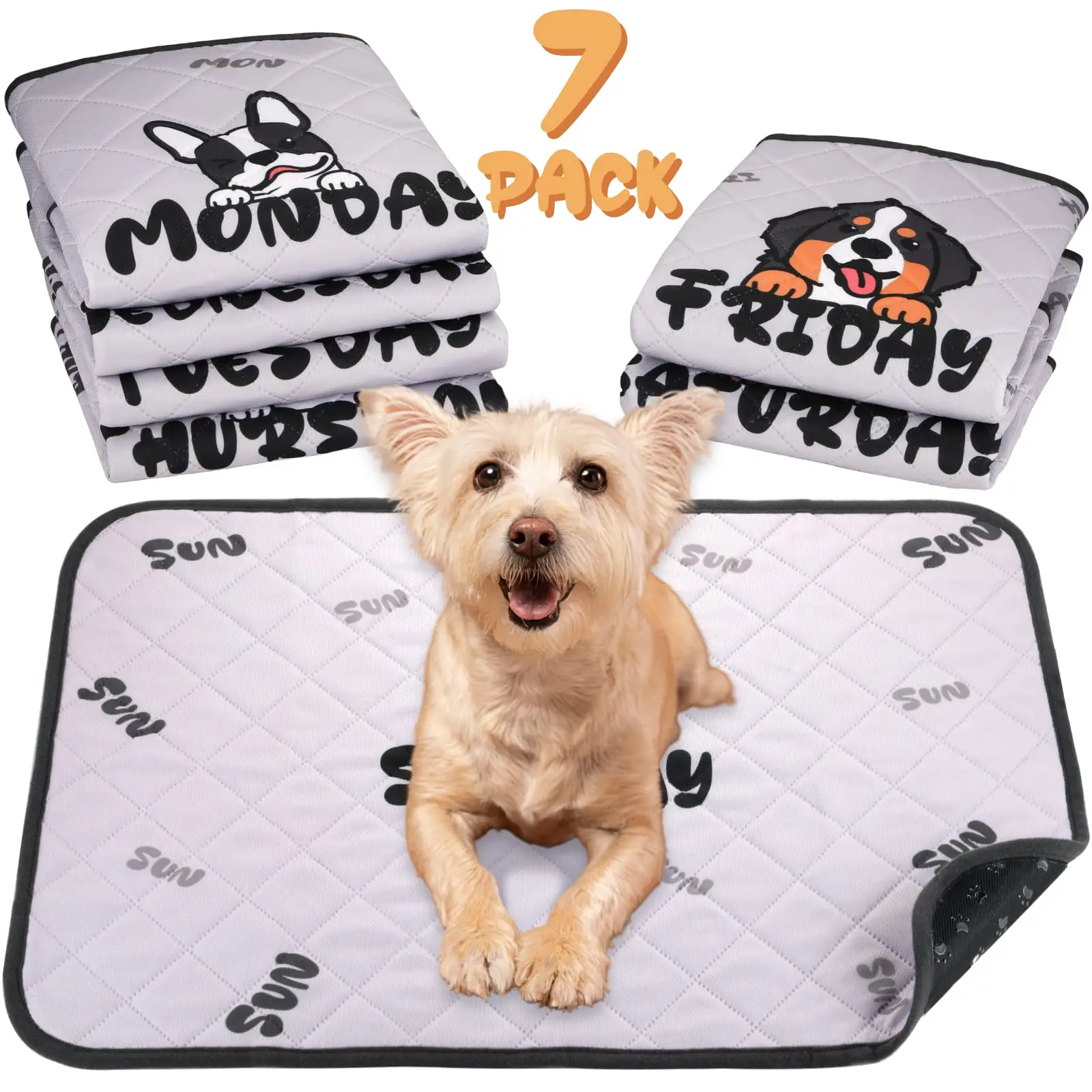 YK Large Size Customized 4 Layer Super Absorbent Waterproof Non Slip Reusable Washable Training puppy Dog Pet Pee Pads