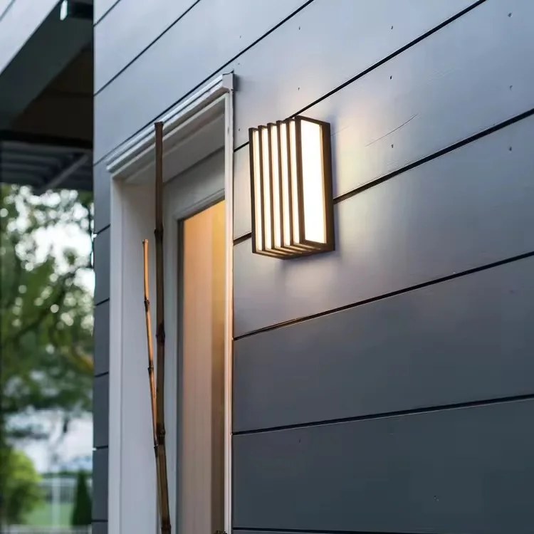 outdoor ip65 waterproof aluminum metal housing modern minimalist led wall lamp