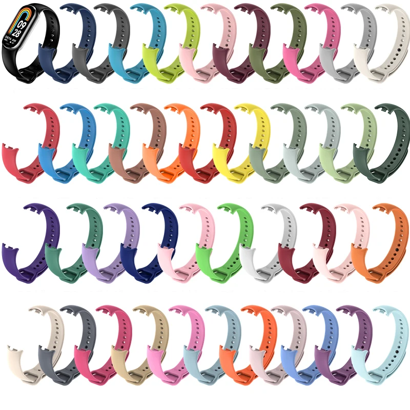 HMJ wholesale new silicone smart watch band belt sport wristband strap bracelet For xiaomi mi band 8 strap