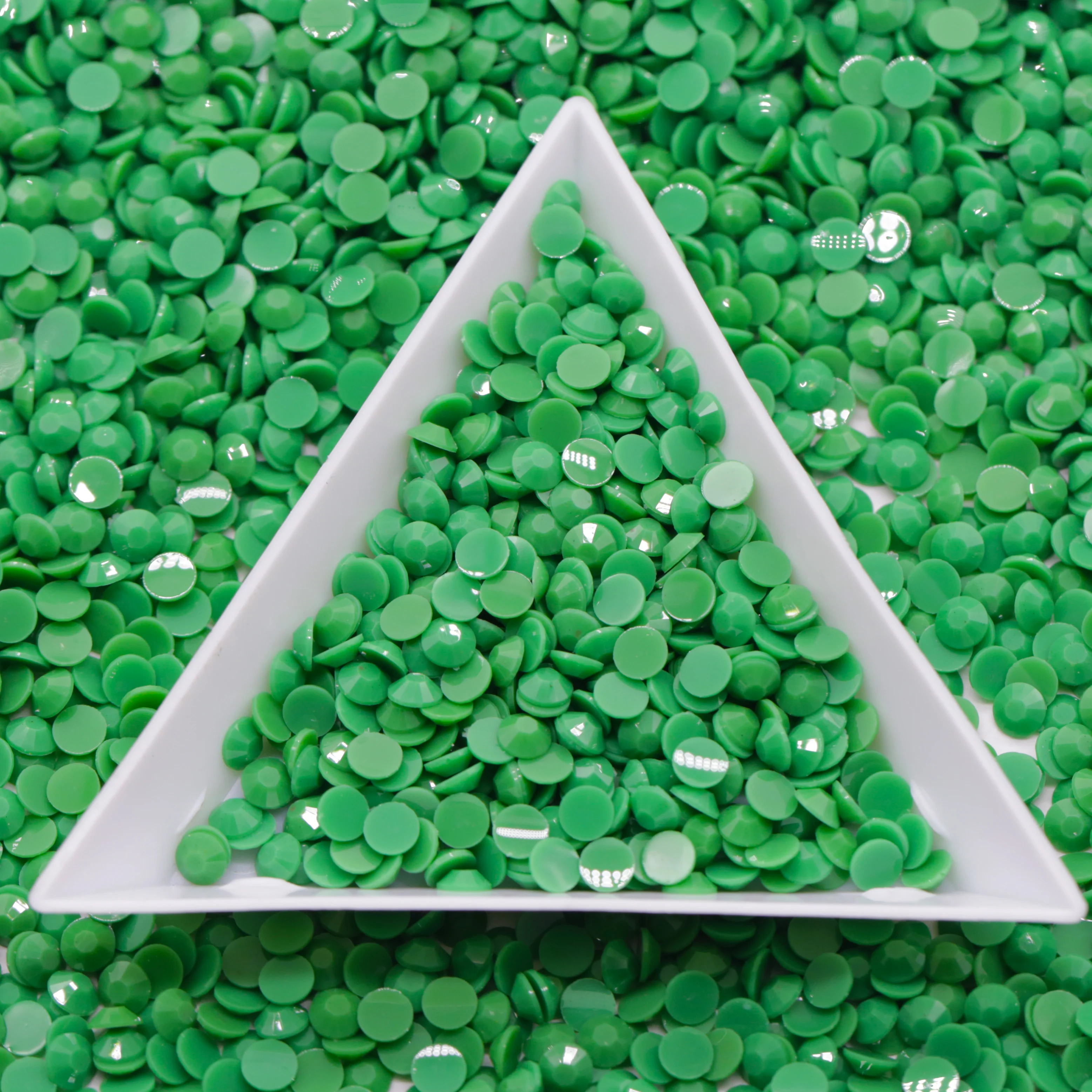 WHATSTONE 3mm 4mm 5mm Green Round Stones Crystals Non Hot Fix Flat Back  Resin Rhinestone