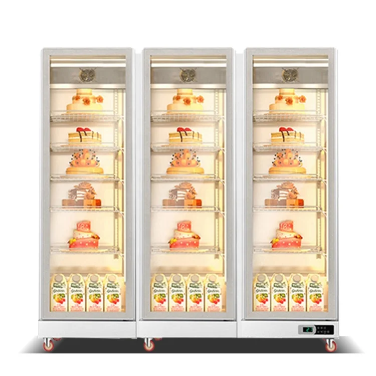 Refrigeration Equipment Four Glass Doors Cake Display Showcase Refrigerator
