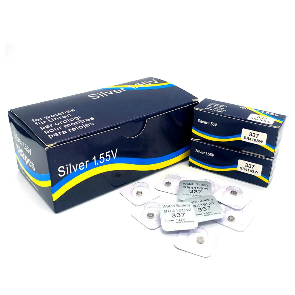 wholesale Silver Oxide 1.55V 337 SR416SW Button cell Battery Watch Battery 337 For Sony D337 V337 coin battery