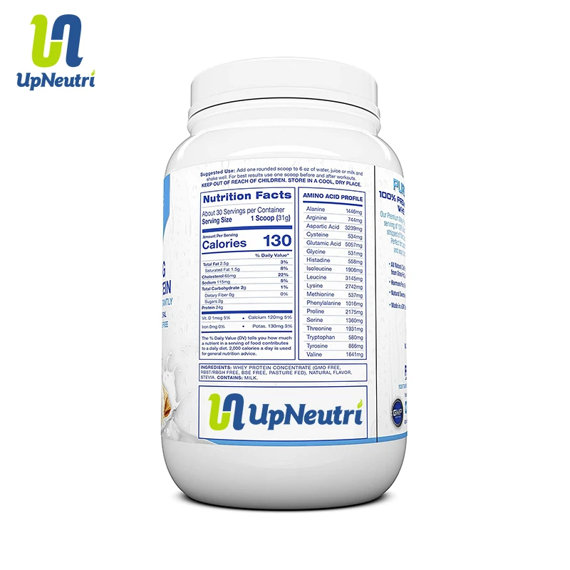 Whey Protein 100% Natural plastic shaker Protein supplement no added sugar with private label OEM/ODM