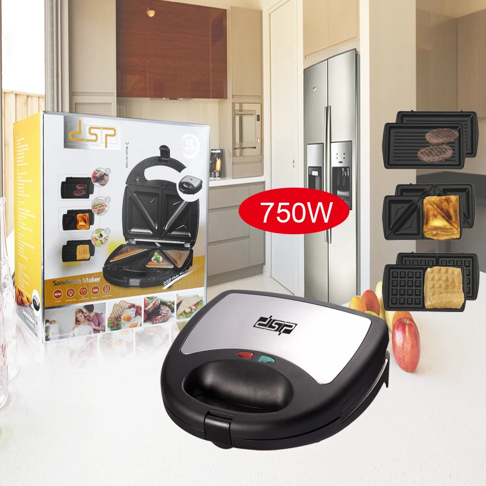 Cute Sandwich Maker KC1049 Electric Price 3-in-1 Detachable Non-stick Coating Sandwich Maker Waflera