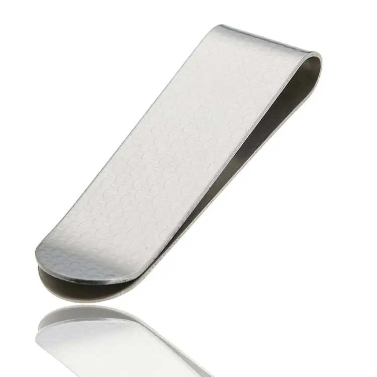 Promotion Fashion Business Stainless Steel Simple Silver Dollar Cash Clamp Pocket ID Card Holder Wallet Round Metal Money Clip