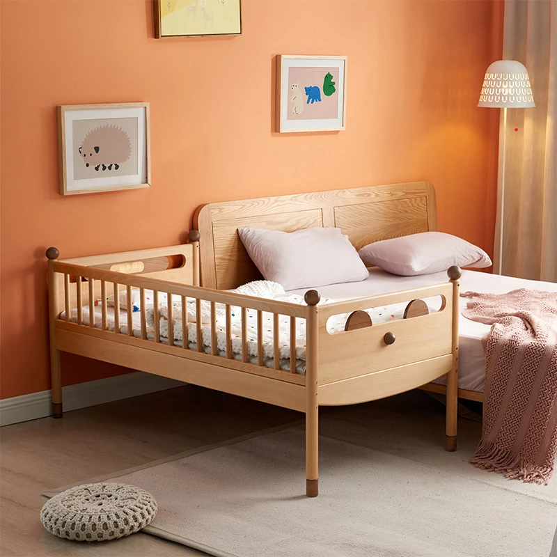 Wholesale Solid Beech Wood Modern Single Kids Bed Cot Boy Girl Bedroom Furniture