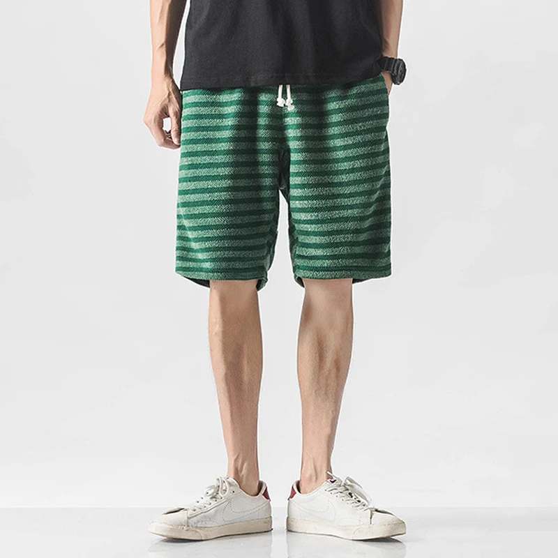 Индивидуальные спортивные мужские хлопковые полосатые шорты с карманами, повседневные свободные мужские шорты