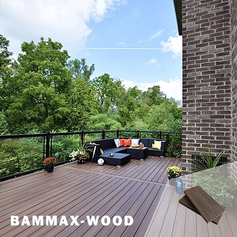 More stable and durable than tropical hardwood looks and feels extremely natural 3D embossed resort wpc flooring plank