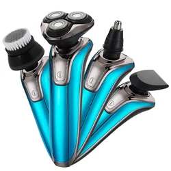 Professional Cordless Rechargeable Beard Headshave Three-head Floating Mens Electric Shaver