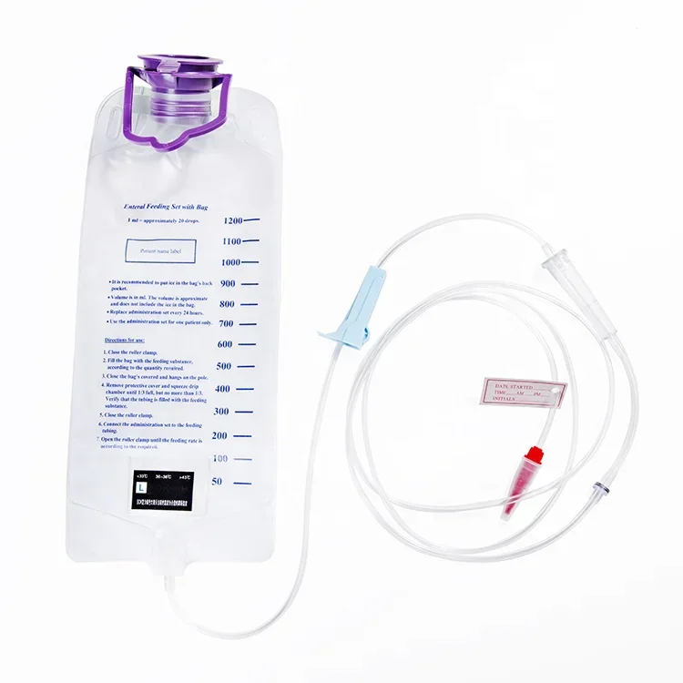 Hospital Product Supply Medical Grade PVC Disposable Medical 500ml 1000ml Type Enteral Feeding Bag