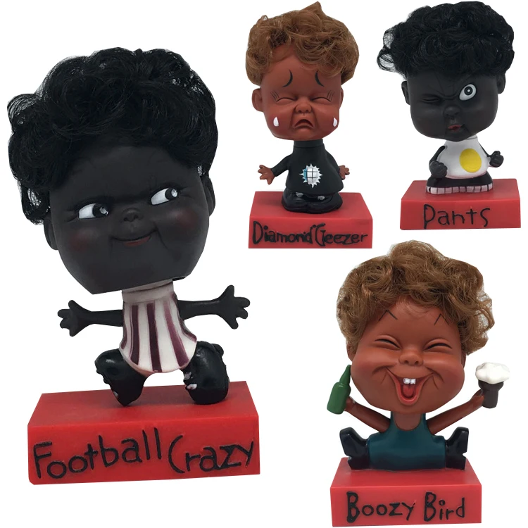 Creative Shaking Head African Black Boy Doll Car Decoration Toys Spring Nodding Dashboard Ornaments Table Accessories Gifts