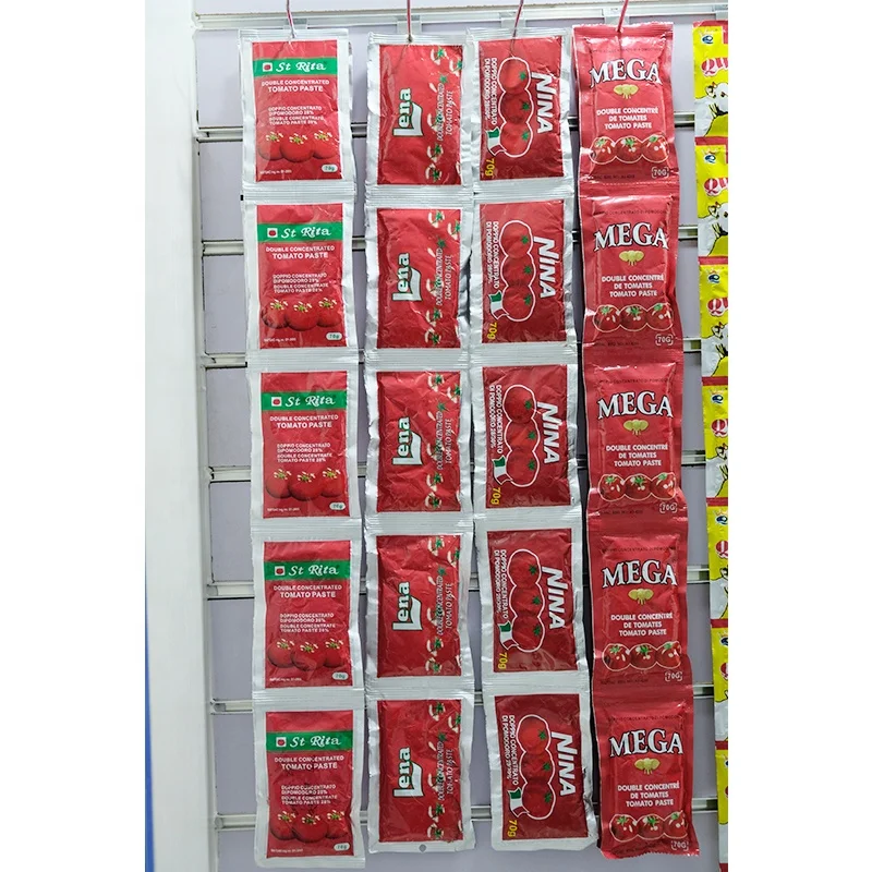 Plastic Pouch  70 g Tomato paste  sachet ketchup  in bag concentration 28-30%