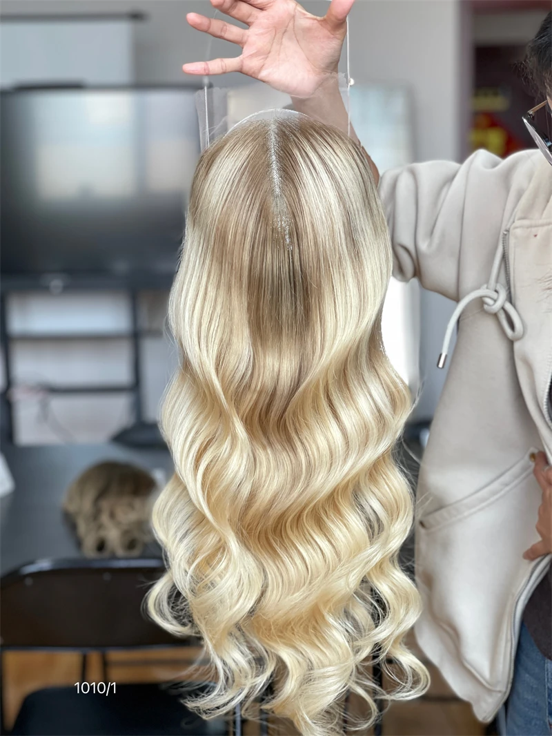 New Design Virgin Hair 8*8 Lace Front Topper 16inch Mini Wig Glueless Ready To Wear For Thinning Hair Women