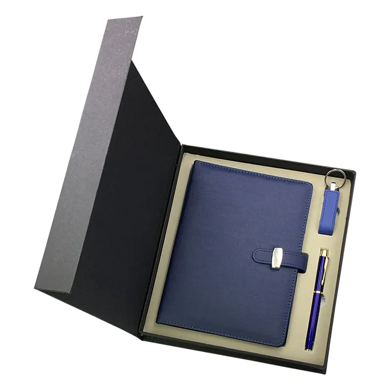 Custom Hiding Ring Magnet Loose Leaf Binder Business Notebook Gift Set with Pen