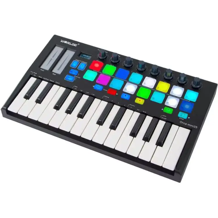 Worlde орка мини, как Novat1on, мини MK3, музыкальный пианино, студийная MIDI-клавиатура, контроллер, 25 клавиш
