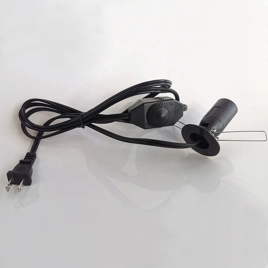 US plug salt lamp cord with dimmer switch UL E12 lamp holder himalayan salt lamp lead