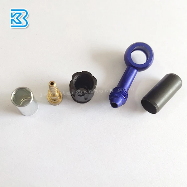 Motorcycle an3 3an -3an crimped aluminum banjo 10mm brake hose fittings for 1/8 3.2mm PTFE stainless brake hose lines