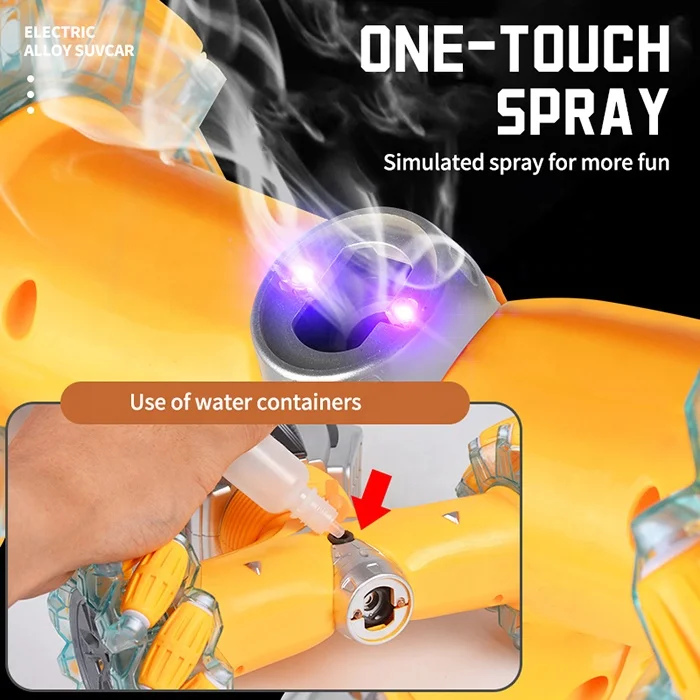 2.4g Dual Gesture Remote Control Kids Rc Toy Rc Off Road Climbing Drift Spray Stunt Car 360 Twist Rc Car With Music And Light