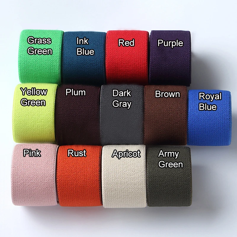 Manufacturer Directly Supplies 2cm 2.5cm Colored Elastic Band Thickened Imitation Nylon Woven Elastic Bands For Clothes