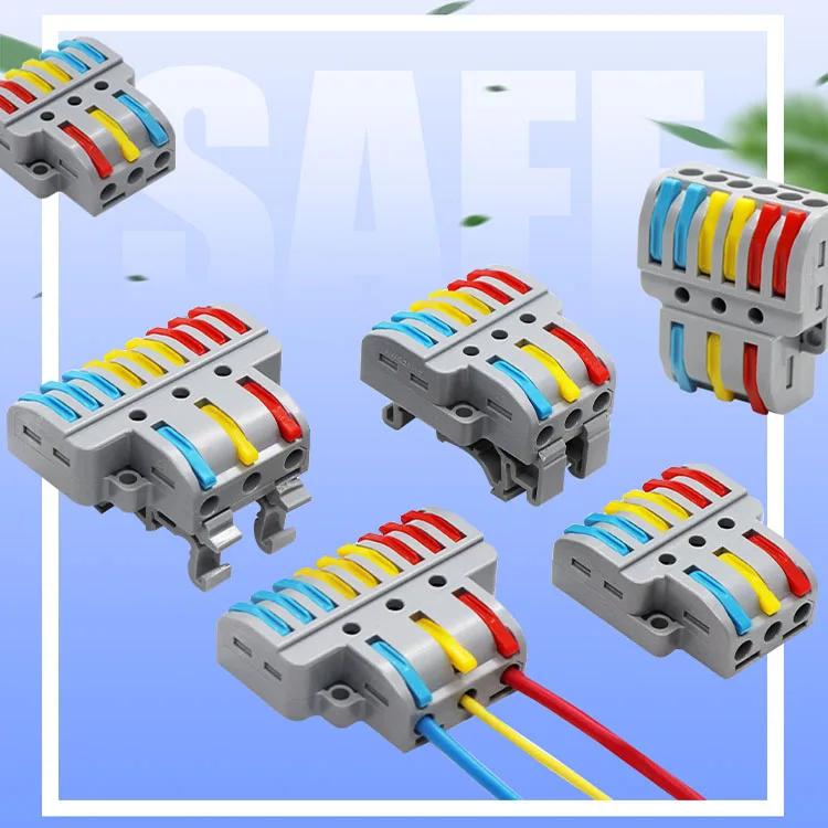wire terminal connector quick connector 3 in 9 out push-in wire connector Plug-In Quick Splice Terminal Block