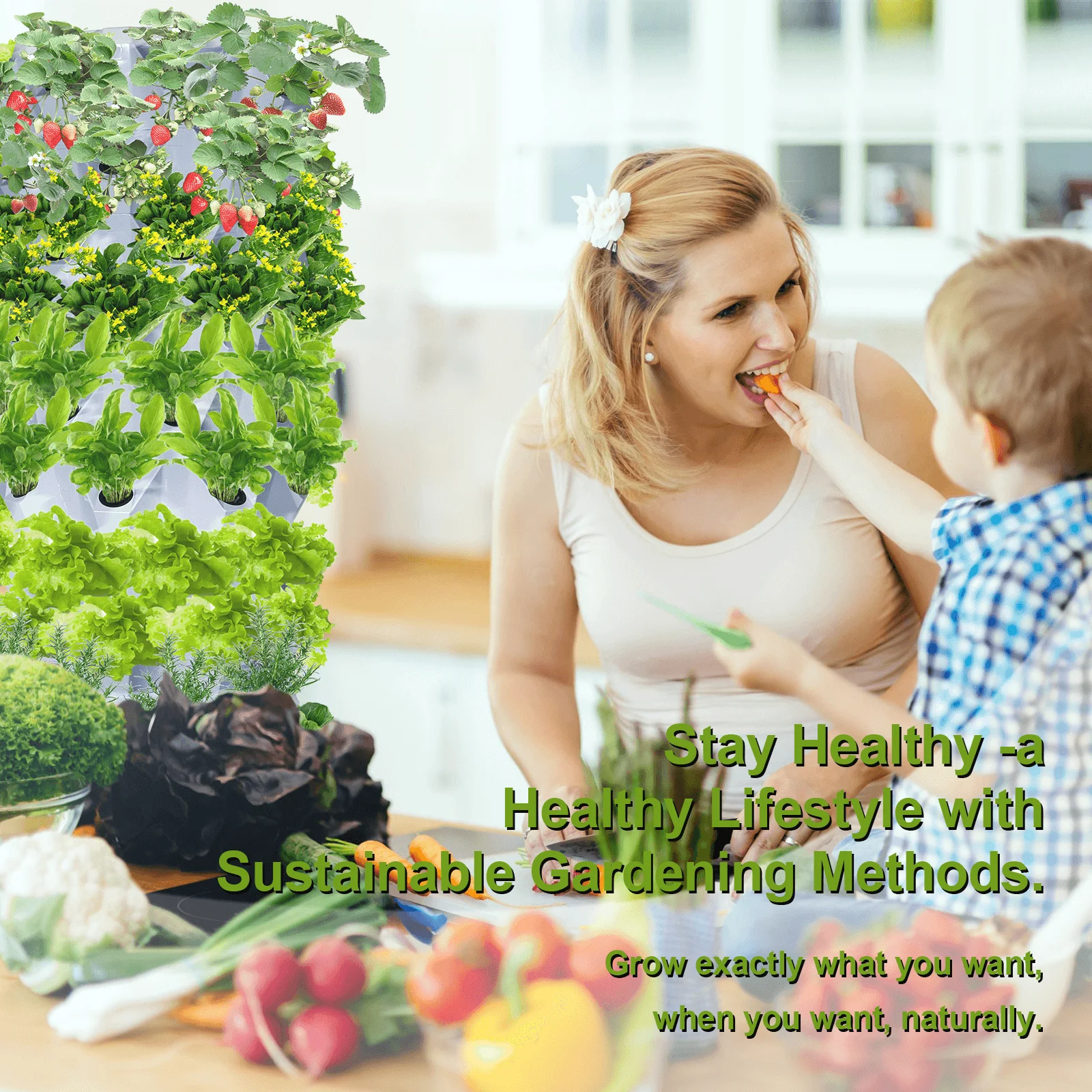 Vertical Hydroponic System Garden Tower  8 Layer 64 Plant vertical tower for greenhouse leafy vegetables