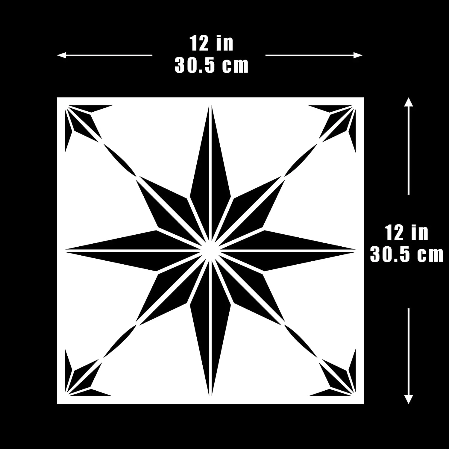 12Inch Large Size Reusable Plastic Star Floor Wall Stencil for DIY Home Painting Template Mold