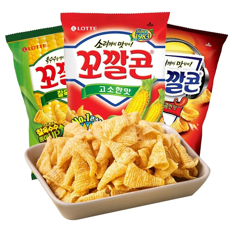 Korean crispy chips wholesale high quality cheap chips 67g Puffed food exotic snacks corn bugles