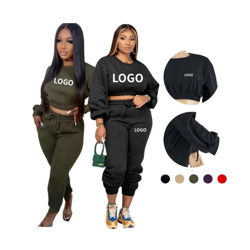 Custom Embroidery lounge wear Fall Sets Women Clothes 2023 Conjuntos Conjuntos De 2 Piezas Para Mujeres Deportivo Mujer Fitness