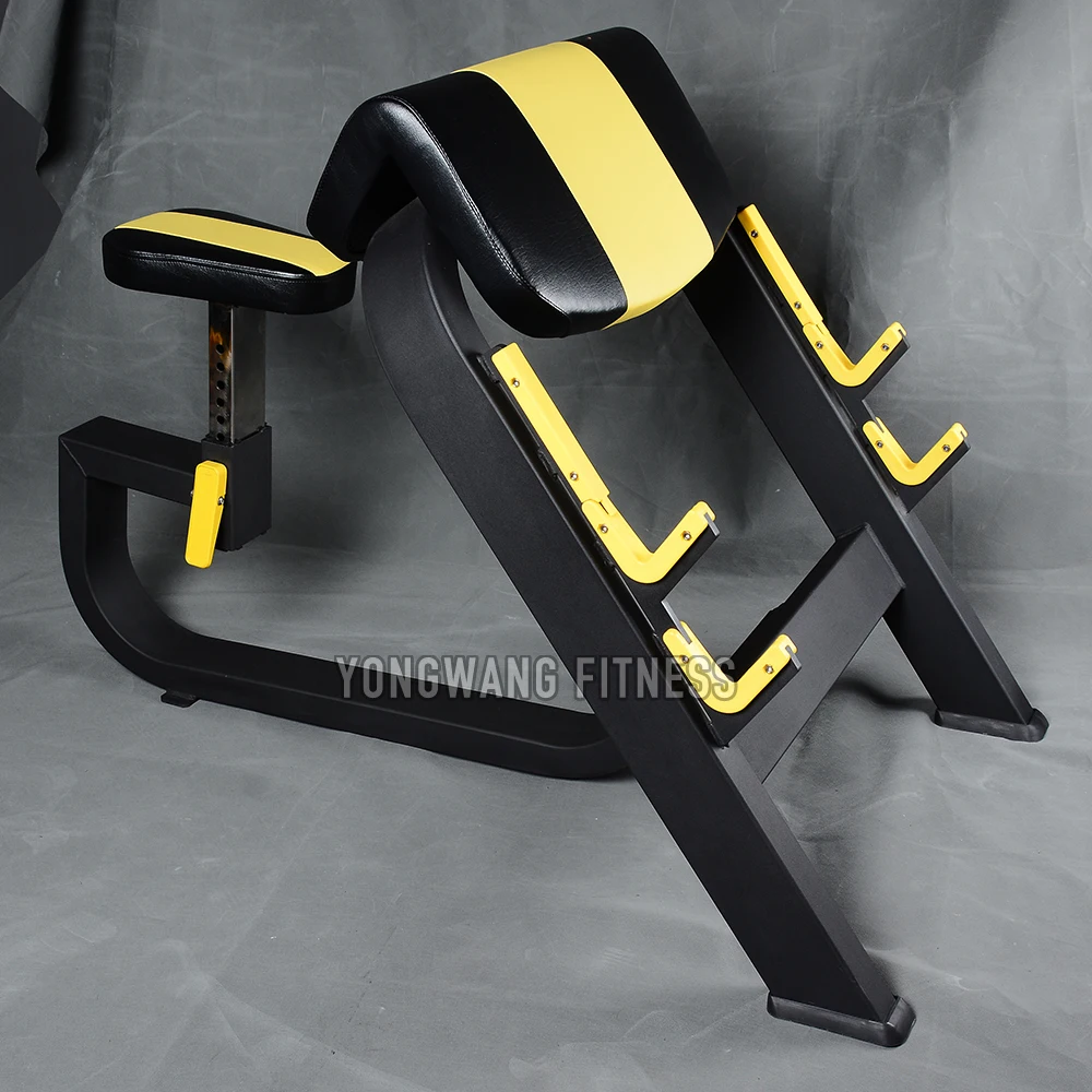 Yongwang fitness factory price weight lifting biceps curl seated preacher curl machine