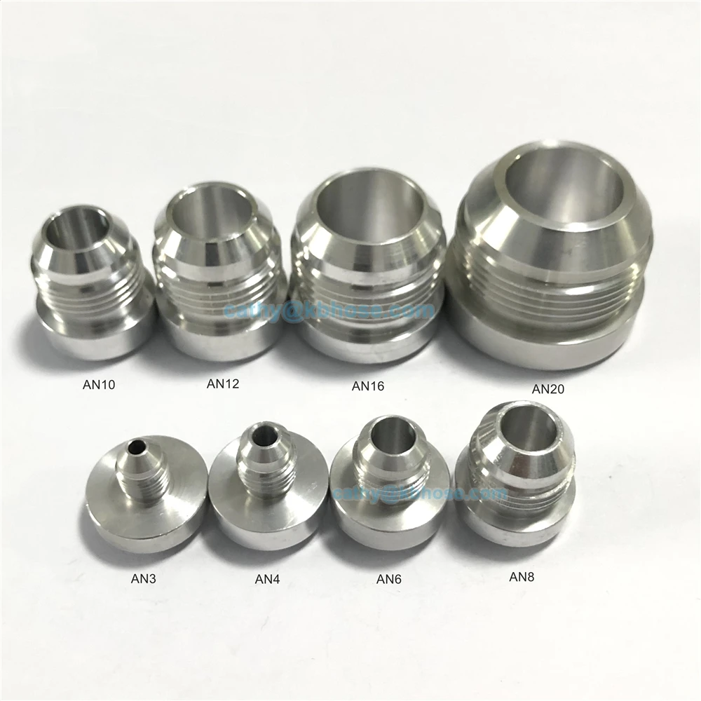 Top Quality Aluminum AN4 6 8 10 12 16-AN Straight Male Weld Fitting Adapter Weld Bung Hose Fitting