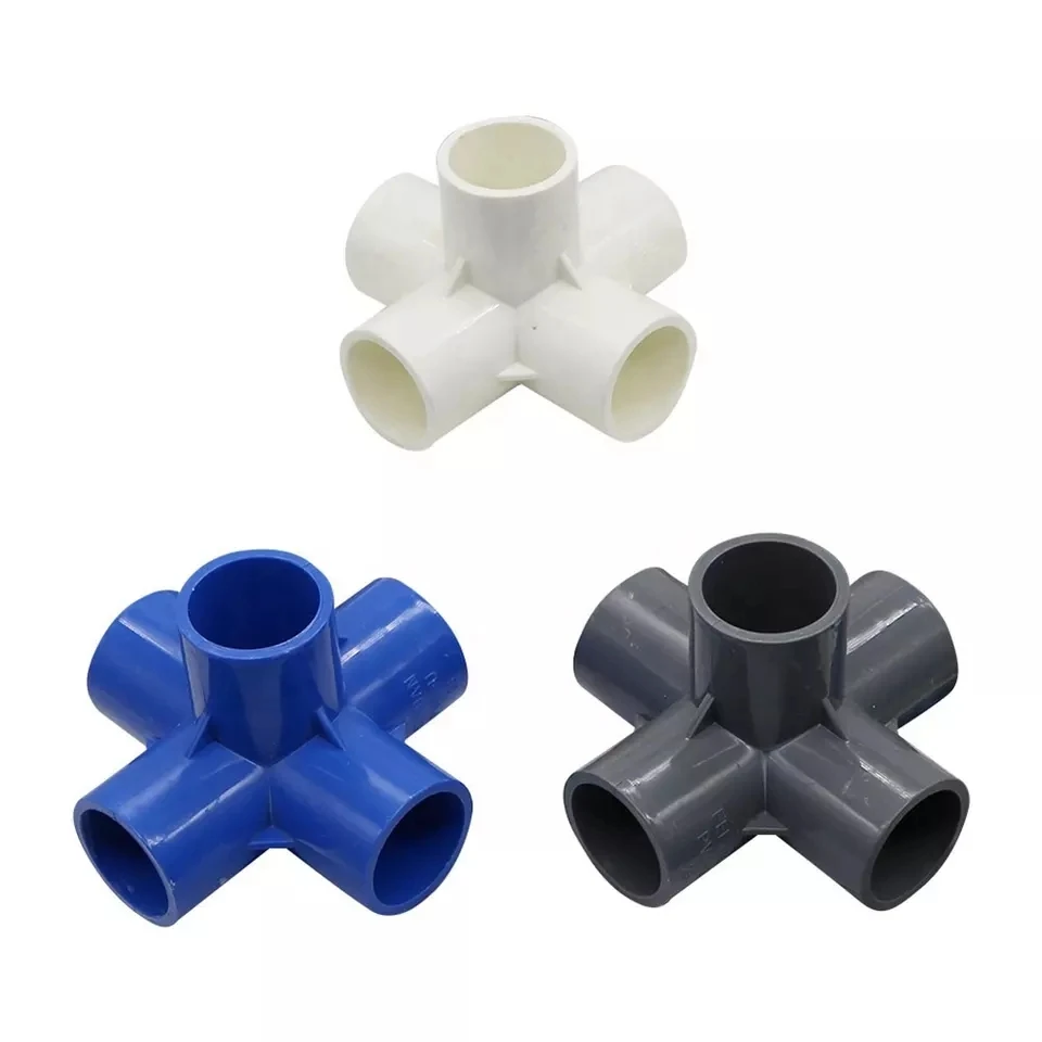 Plastic PVC 4 Way Tee  Low price pipe fittings pvc ASTM D1785/2466 sch 80 1/2 45 degree elbows
