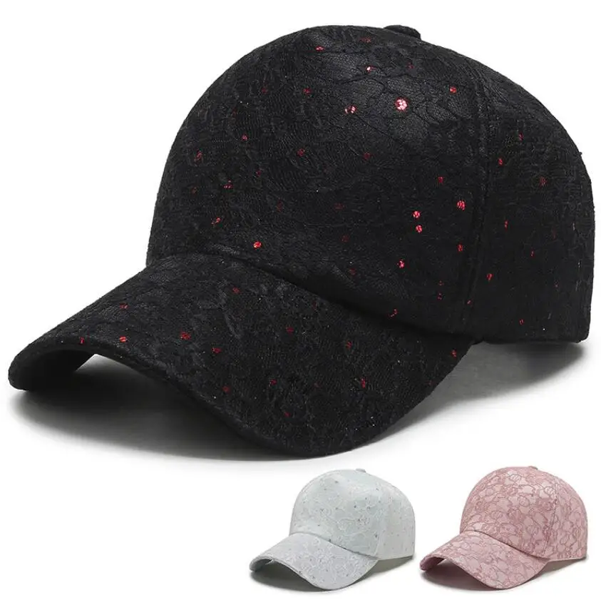 Custom Bud Silk Sequin Unique Baseball Cap For Ladies