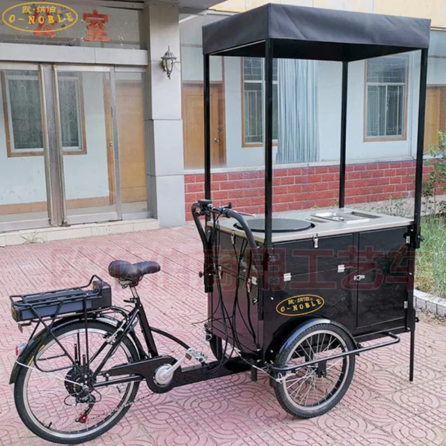 New type food bicycle mobile fast food truck 3 whele bicycle modern trolly food