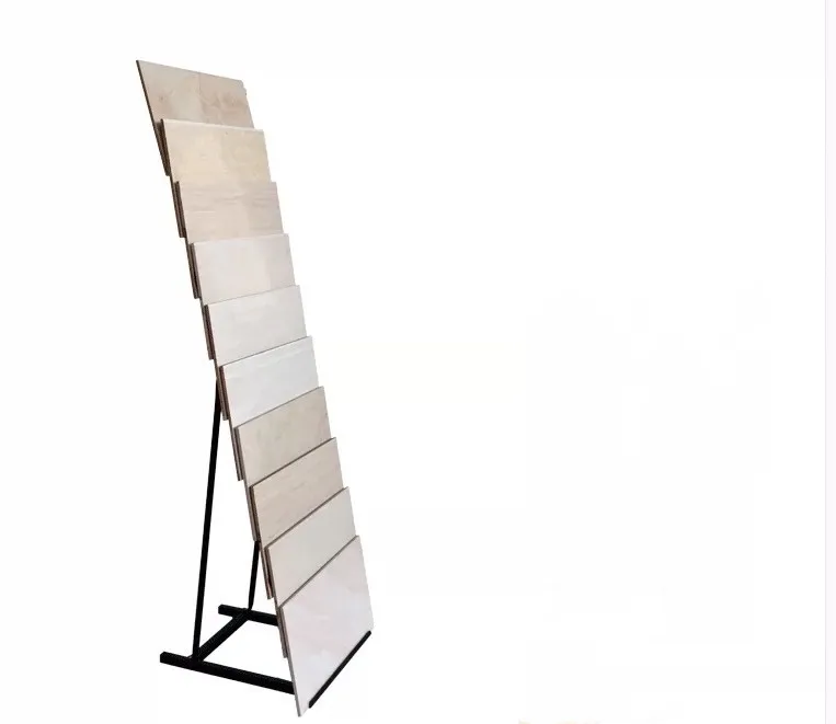 Metal Ceramic Tile Showroom marble Display Stand Modern Mosaic Tile Rack Floor Stone display racks